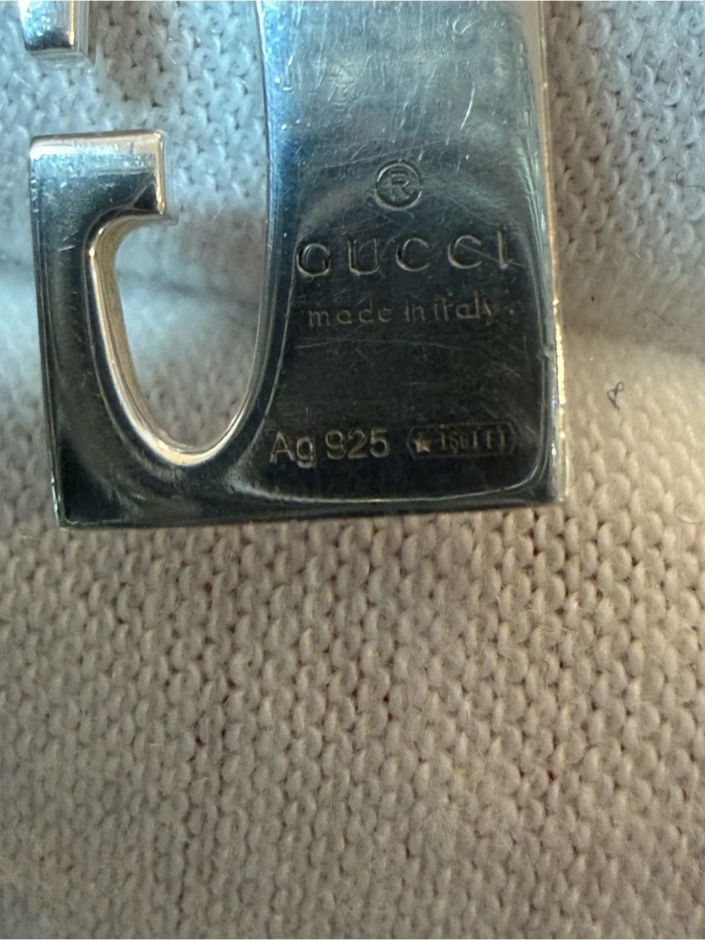 🔥EUC Gucci Sterling Silver Double G Stretch Charm Bracelet Italy🔥